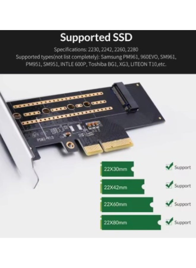 Terabyte PSM2 PCI-E PCI Express 3.0 Gen3 X4 To M.2 M KEY SSD M2 Key Interface Card for PCI Express 3.0 X4 2230 2242 2260 2280 Size - Image 2